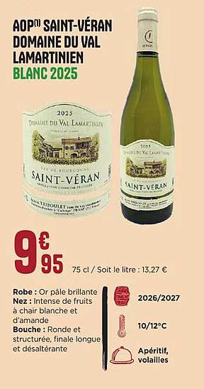 AOP" SAINT-VÉRAN DOMAINE DU VAL LAMARTINIEN BLANC 2025