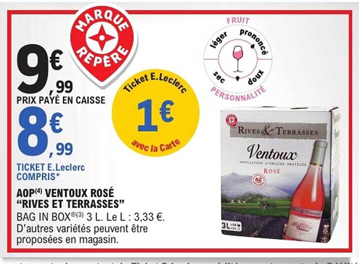 AOP VENTOUX ROSÉ “RIVES ET TERRASSES” BAG IN BOX 3 L
