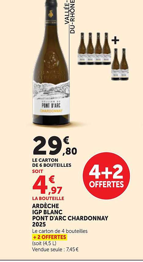 ARDÈCHE IGP BLANC PONT D'ARC CHARDONNAY 2025