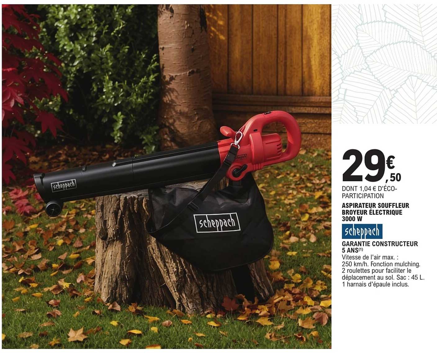 ASPIRATEUR SOUFFLEUR BROYEUR ÉLECTRIQUE 3000 W