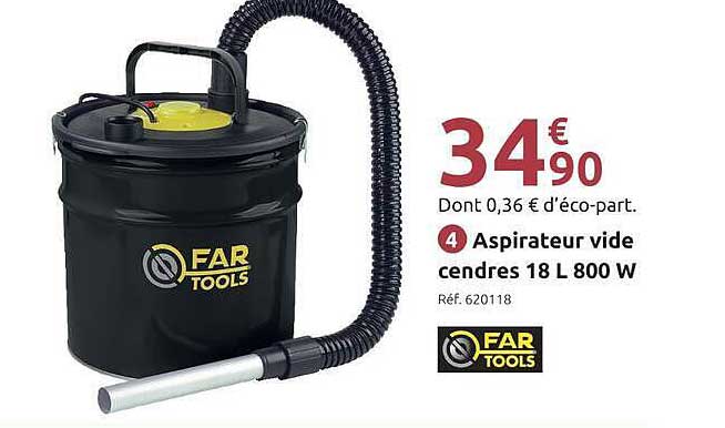 Aspirateur vide cendres 18 L 800 W
