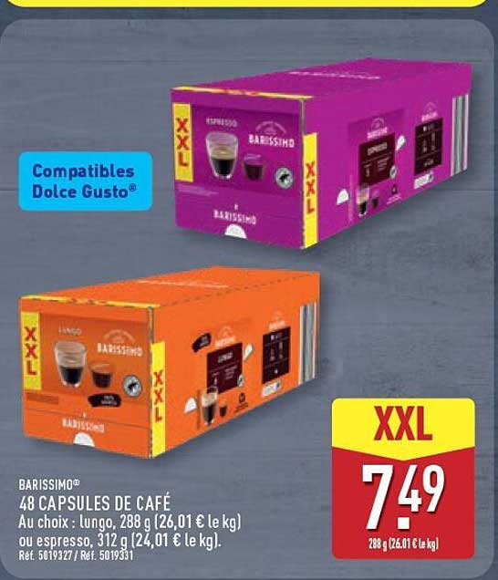BARISSIMO® 48 CAPSULES DE CAFÉ
