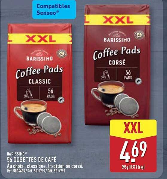 BARISSIMO 56 DOSETTES DE CAFÉ