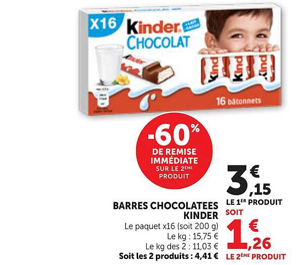 BARRES CHOCOLATEES KINDER