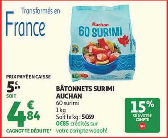 BÂTONNETS SURIMI AUCHAN