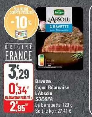 Bavette façon Béarnaise L'Absolu SOCOBA La barquette 120 g