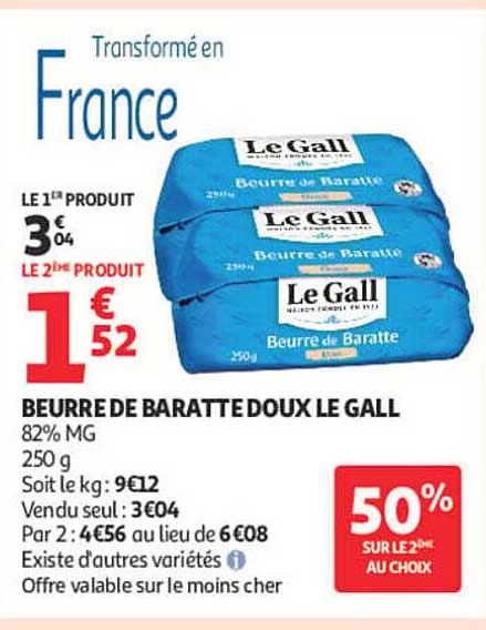 BEURRE DE BARATTE DOUX LE GALL