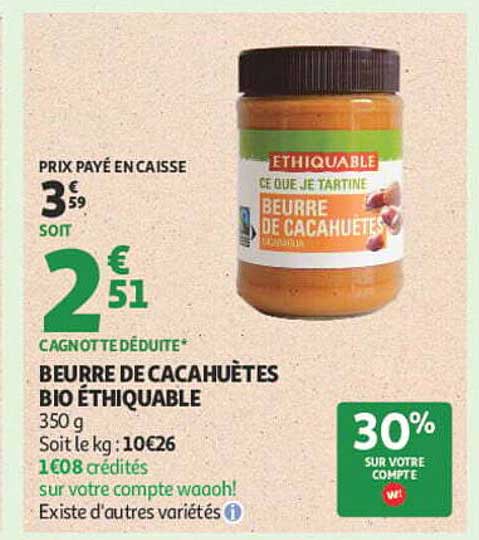 BEURRE DE CACAHUÈTES BIO ÉTHIQUABLE