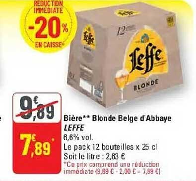 Bière** Blonde Belge D'abbaye LEFFE 6,6% vol.