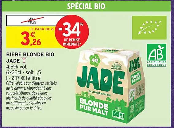 BIERE BLONDE BIO JADE