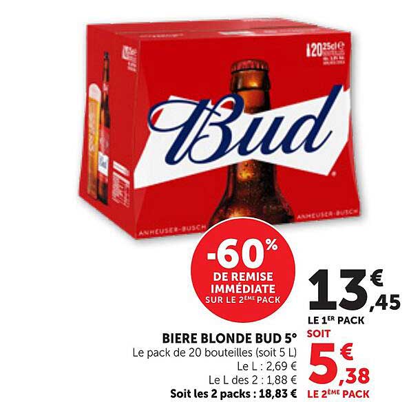 BIERE BLONDE BUD 5°