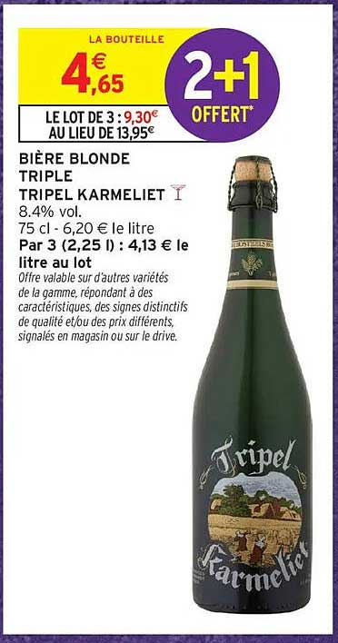 Bière blonde triple Tripel Karmeliet