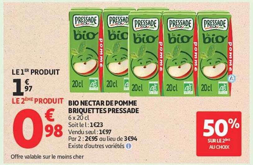 BIO NECTAR DE POMME BRIQUETTES PRESSADE
