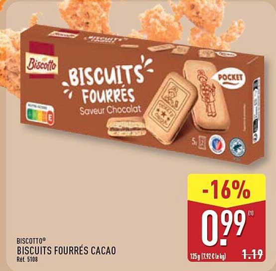 BISCOTTO® BISCUITS FOURRÉS CACAO