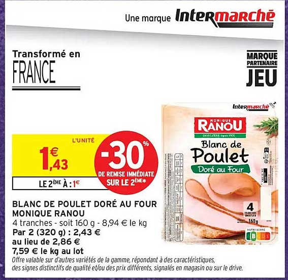 BLANC DE POULET DORÉ AU FOUR MONIQUE RANOU