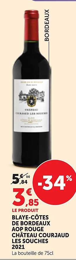 BLAYE-CÔTES DE BORDEAUX AOP ROUGE CHÂTEAU COURJAUD LES SOUCHES 2021