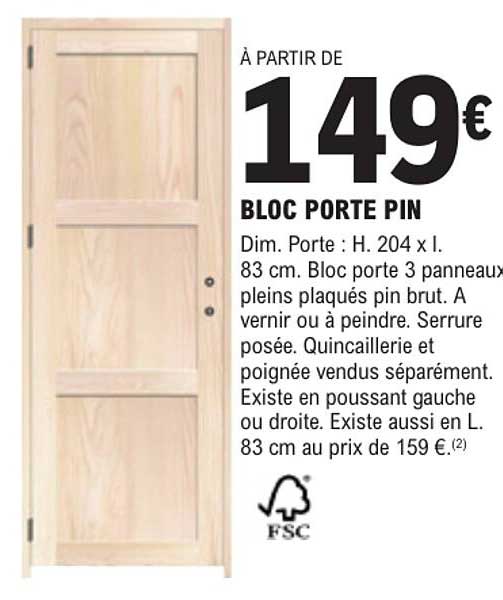 BLOC PORTE PIN