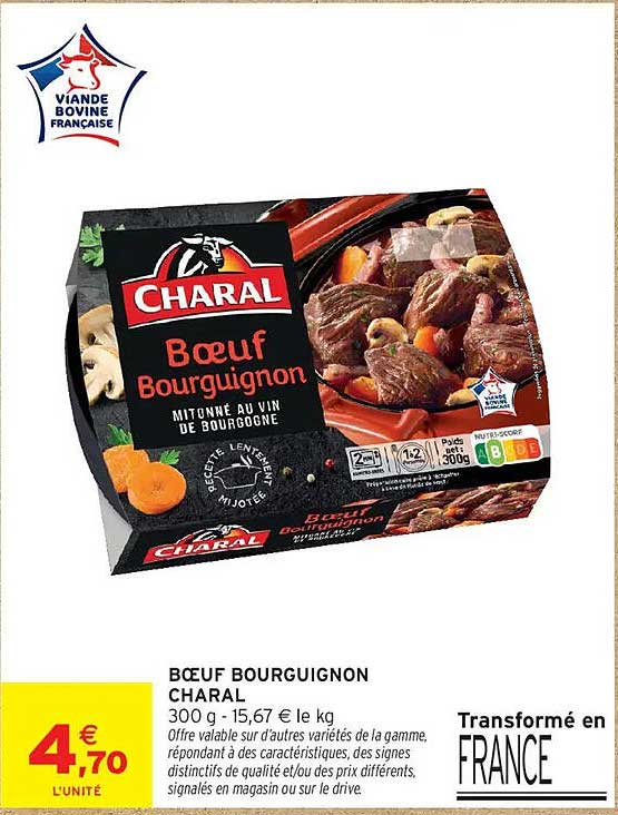 BOEUF BOURGUIGNON CHARAL 300 g