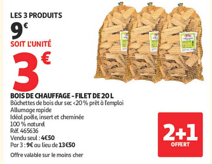 BOIS DE CHAUFFAGE - FILET DE 20 L