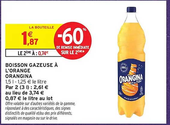 BOISSON GAZEUSE À L'ORANGE ORANGINA