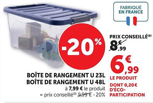 BOÎTE DE RANGEMENT U 23L BOÎTE DE RANGEMENT U 48L