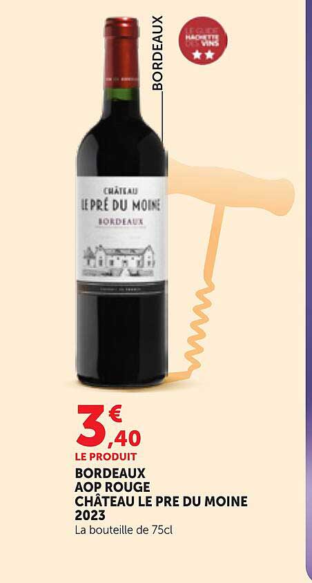 BORDEAUX AOP ROUGE CHÂTEAU LE PRE DU MOINE 2023
