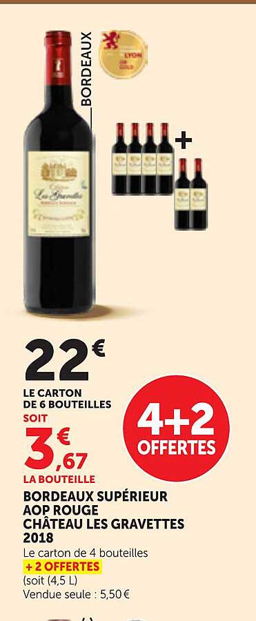 BORDEAUX SUPÉRIEUR AOP ROUGE CHÂTEAU LES GRAVETTES 2018