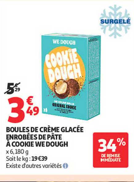 BOULES DE CRÈME GLACÉE ENROBÉES DE PÂTE À COOKIE WE DOUGH