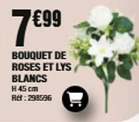 BOUQUET DE ROSES ET LYS BLANCS
