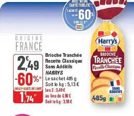 Brioche Tranchée Recette Classique Sans Additifs HARRYS