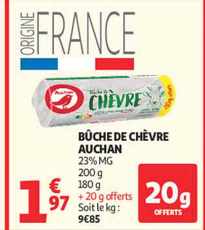 BÛCHE DE CHÈVRE AUCHAN