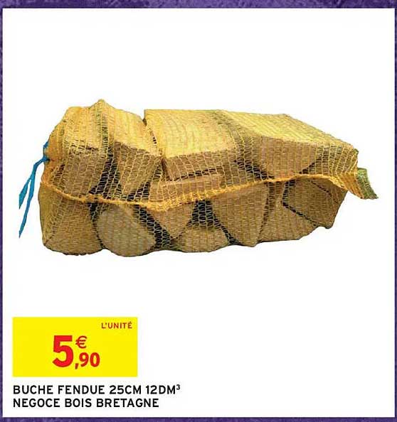 BUCHE FENDUE 25CM 12DM³ NEGOCE BOIS BRETAGNE