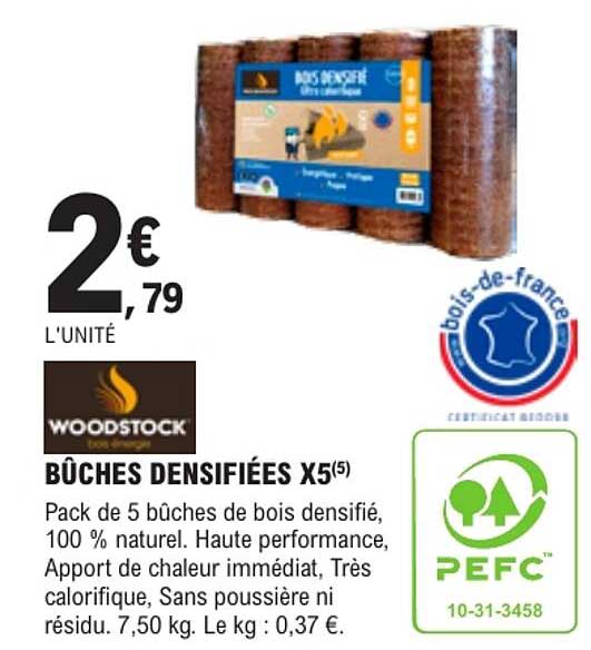 BÛCHES DENSIFIÉES X5