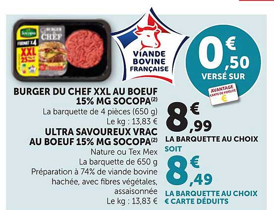 BURGER DU CHEF XXL AU BOEUF 15% MG SOCOPA(2)