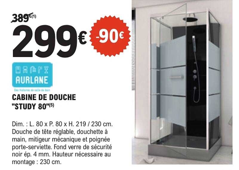 CABINE DE DOUCHE "STUDY 80"