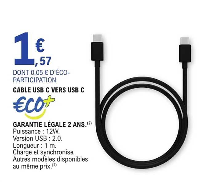 CABLE USB C VERS USB C
