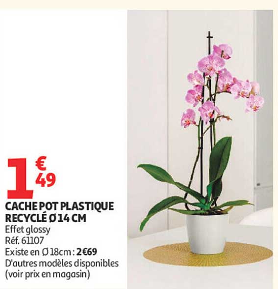 CACHEPOT PLASTIQUE RECYCLÉ Ø14 CM