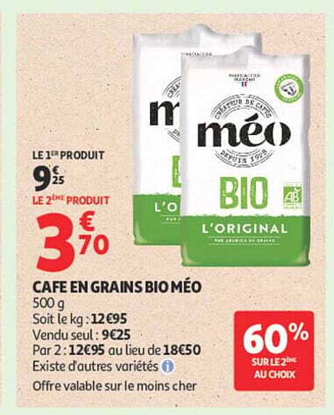 CAFE EN GRAINS BIO MEO