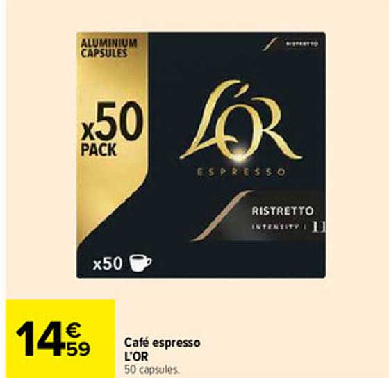 Café espresso L’OR 50 capsules