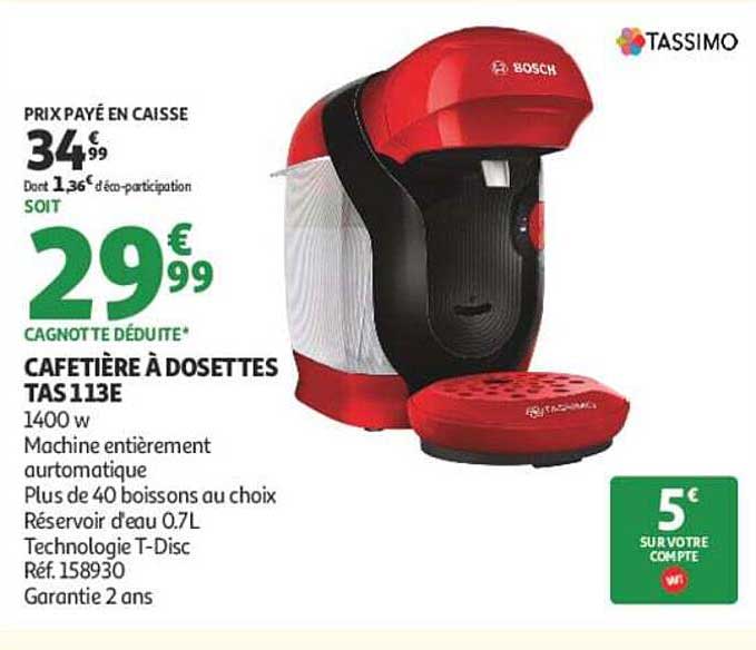 CAFETIERE À DOSETTES TASS113E