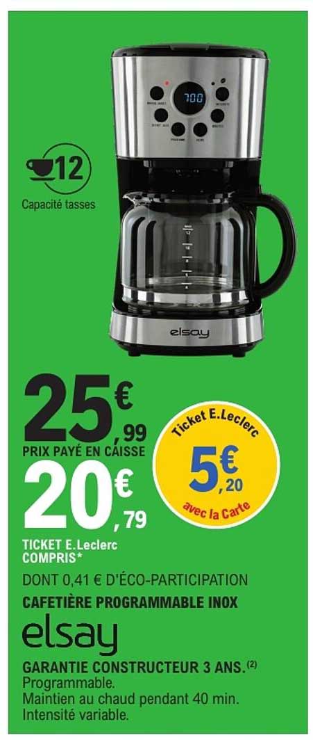 CAFETIERE PROGRAMMABLE INOX
