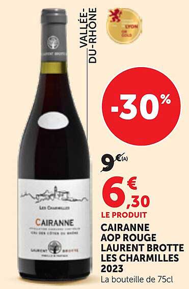 CAIRANNE AOP ROUGE LAURENT BROTTE LES CHARMILLES 2023