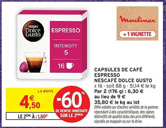 CAPSULES DE CAFÉ ESPRESSO NESCAFÉ DOLCE GUSTO