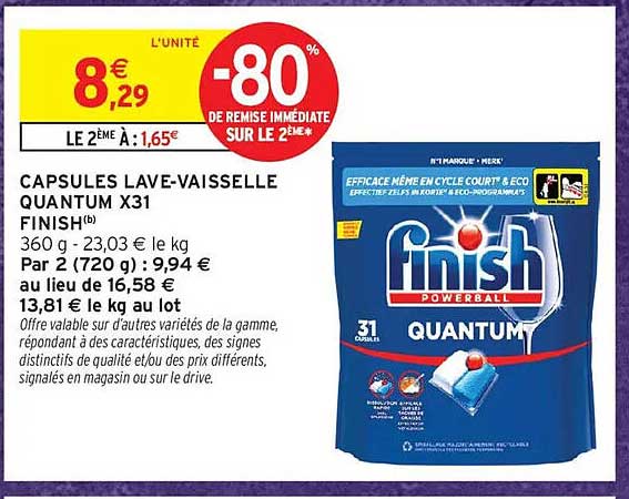CAPSULES LAVE-VAISSELLE QUANTUM X31 FINISH(b)