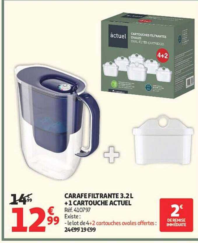 CARAFE FILTRANTE 3.2L +1 CARTOUCHE ACTUEL