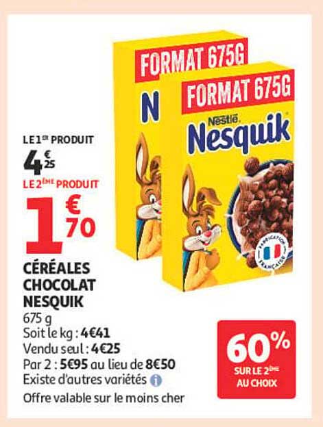 CÉRÉALES CHOCOLAT NESQUIK 675 g
