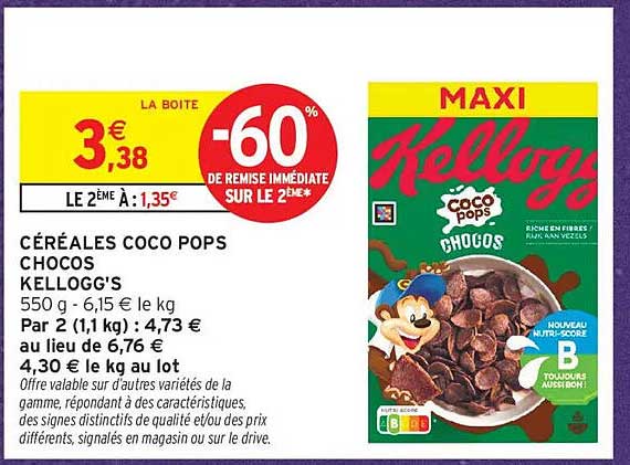 CÉRÉALES COCO POPS CHOCOS KELLOGG'S