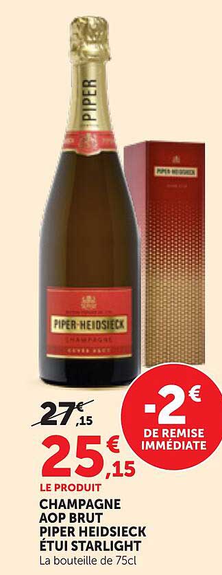 CHAMPAGNE AOP BRUT PIPER HEIDSIECK ÉTUI STARLIGHT