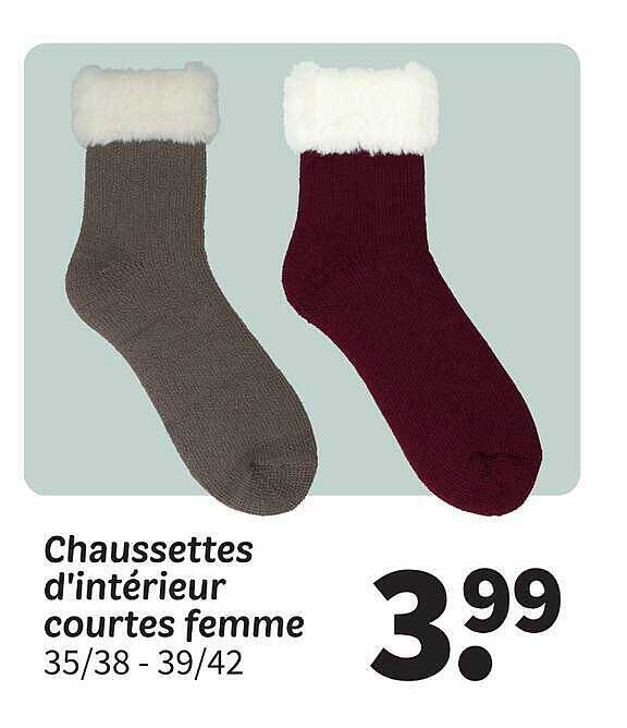 Chaussettes d'intérieur courtes femme 35/38 - 39/42