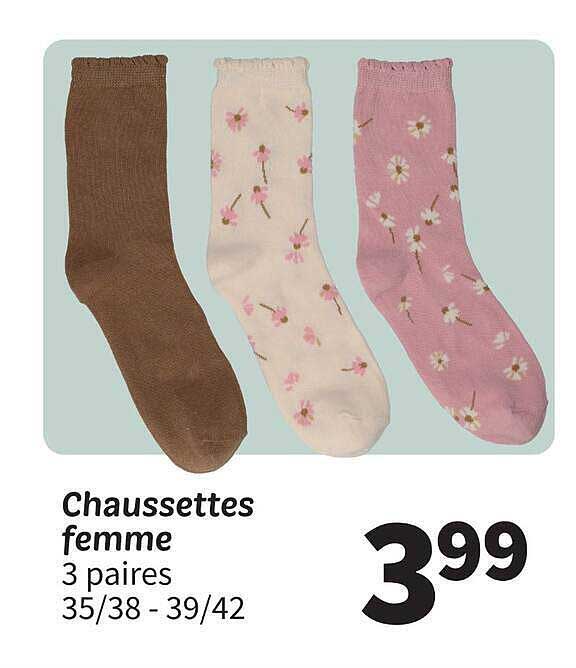 Chaussettes femme 3 paires 35/38 - 39/42